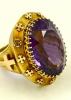 Episcopal ring with large purple amethyst
