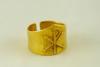 Gold Episcopal ring with Chi Rho sign