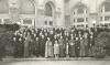 Archbishop Jordan and his family on the steps of Hotel MacDonald with other clergy