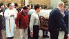 The reliquary of St. Therese of Lisieux being carried in procession at the Carmelite convent in Devon, Alberta