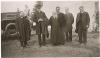 Archbishop O'Leary (second from the left), Rev. Hippolyte Beillevaire (third from the left), and four other unidentified priests