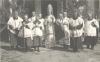 Archbishop O'Leary, priests, deacons, and altar servers gathered in preparation for the celebration of solemn Mass at an unidentified parish