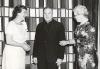 Archbishop Jordan with Catholic Women's League President Mrs. Frank Roberts and Catholic Women's League Past President Mrs. C.D. Kelly