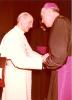 Archbishop MacNeil and Pope Paul VI shaking hands when Archbishop MacNeil was in Rome to receive the Pallium