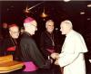 Pope John Paul II greeting Archbishop MacNeil and other bishops in Rome, there for his Ad Limina visit