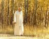 Pope John Paul II walking and praying the Rosary at Elk Island National Park